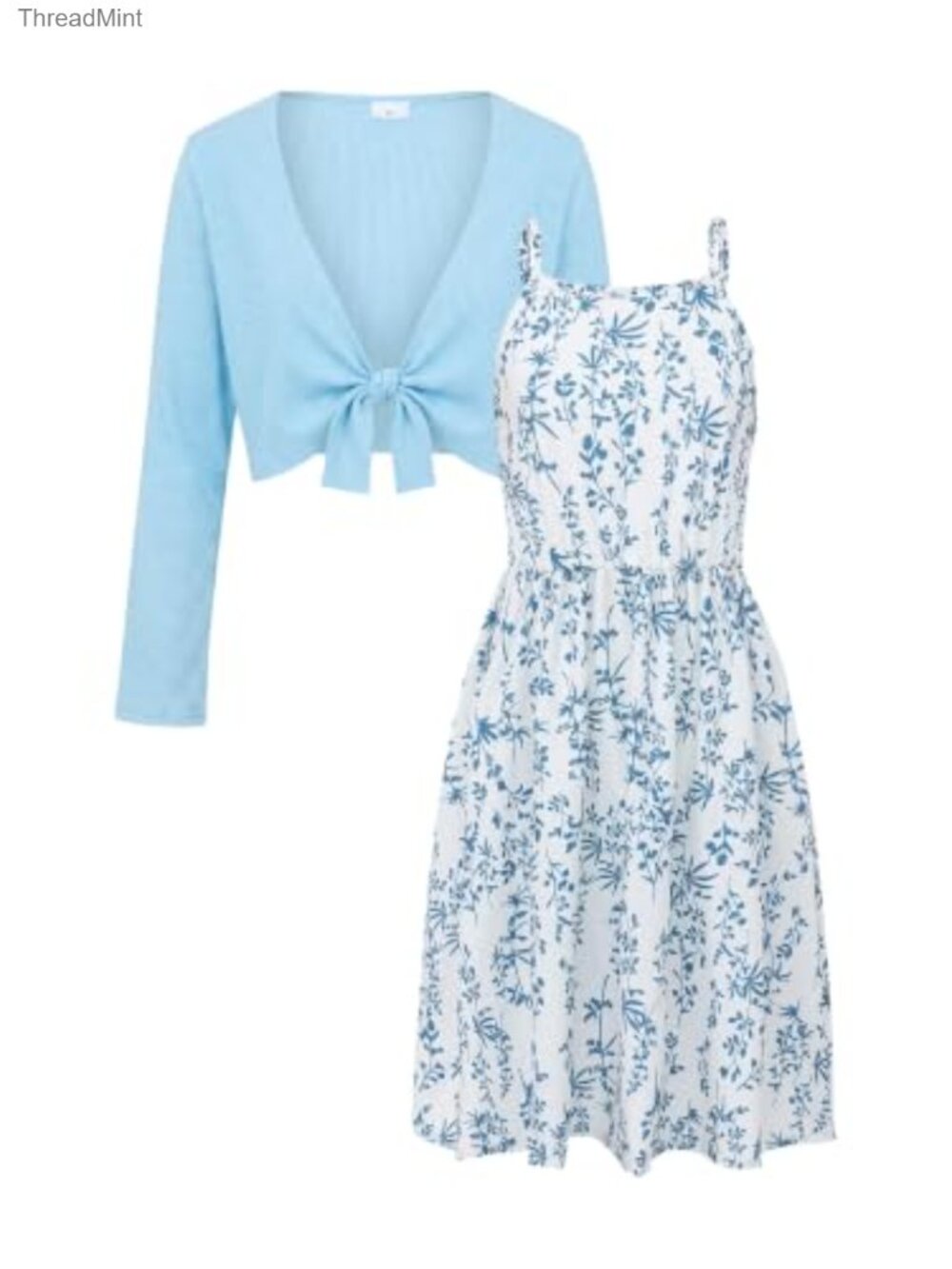 Floral Cami Sundress with Cardigan 2 Piece Outfit